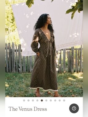 Christy Dawn Venus Dress, Carob Ditsy Leaf XS